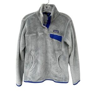 Patagonia Women's Re-Tool Snap-T Pullover Sweater - Size Medium - Gray & Blue